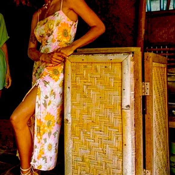 O'NEILL PINK FLORAL MIDI DRESS-XS - Picture 5 of 16